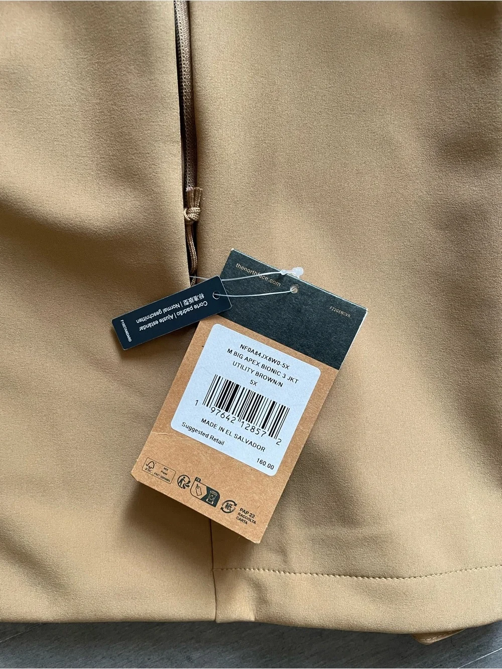 The North Face Men's Apex Bionic 3 Jacket  Utility Brown size 5X